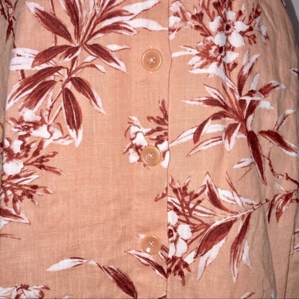 Joie Ethelda Warm Blush Belted Floral Linen Midi Dress - Picture 5 of 12